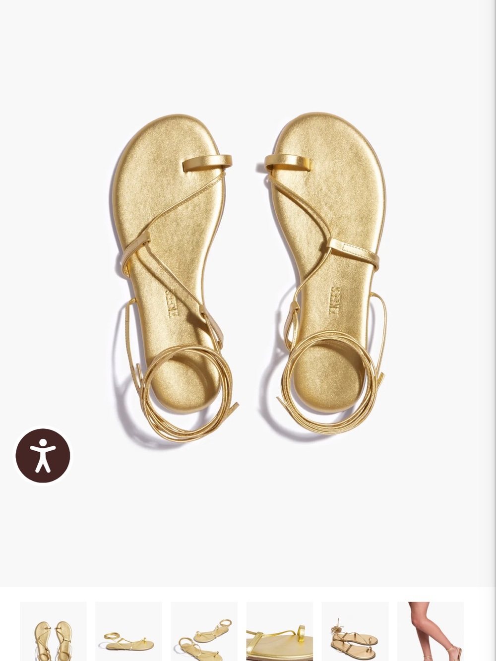 TKEES JO METALICS Gold Strappy Lace-Up Women's Sandals